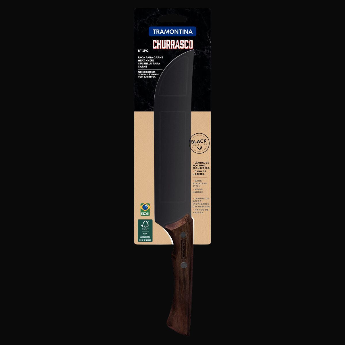 Faca Churrasco Premium Tramontina | Aço Inox e Madeira