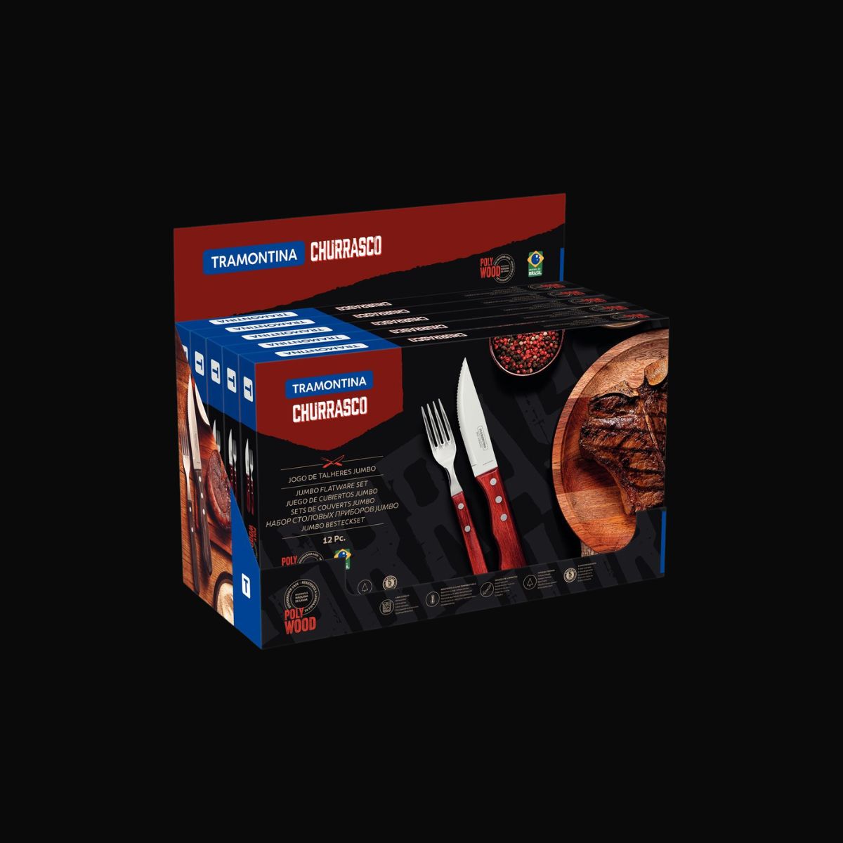 Jogo de Talheres Jumbo Tramontina Polywood 12 Peças