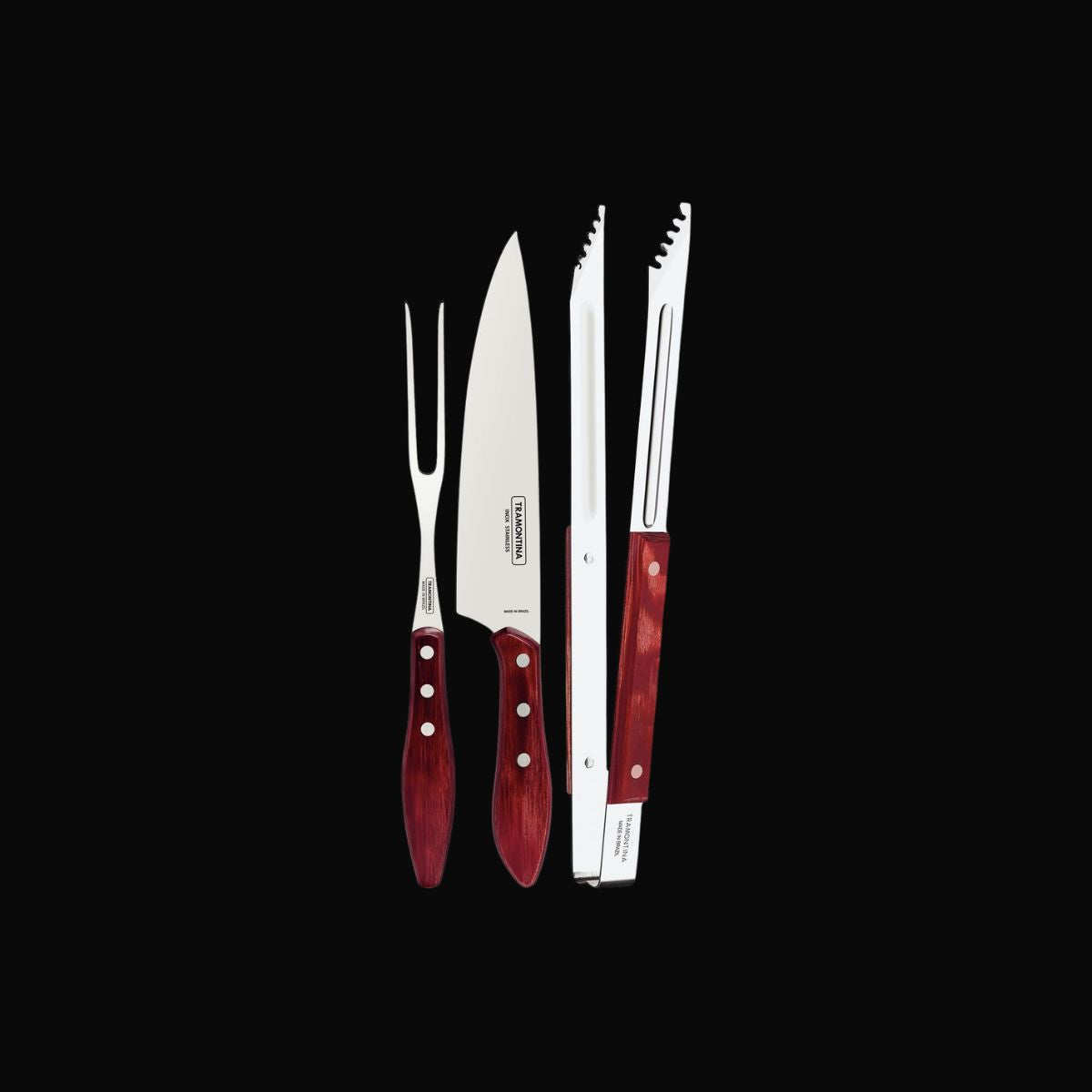 Jogo Trinchante Vermelho: Elegância e Precisão para seu Churrasco