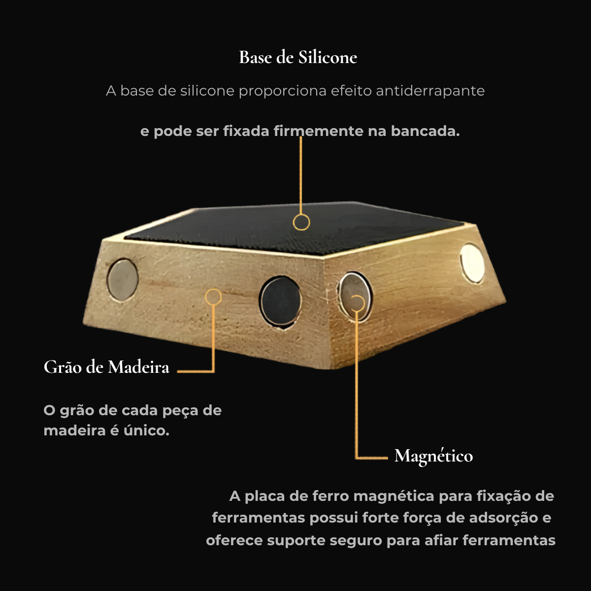 Afiador de Facas Artesanal com Pedra de Diamante