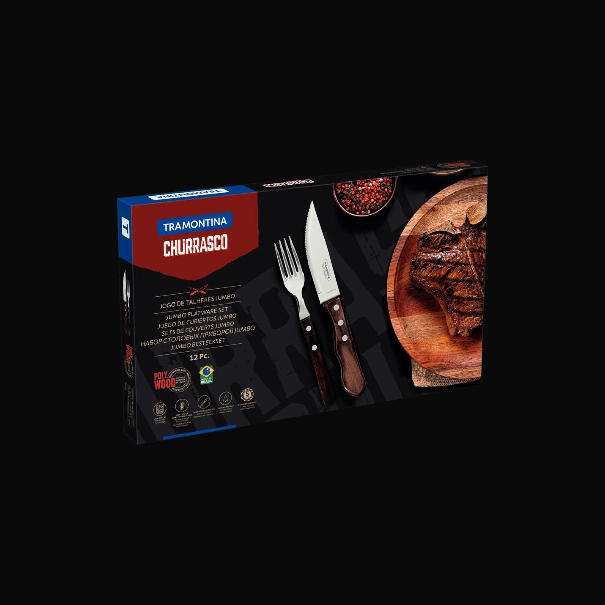 Jogo de Talheres Jumbo Tramontina Polywood 12 Peças