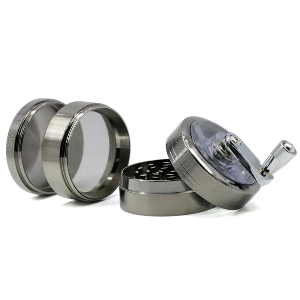 New 4-layer Tobacco Grinder 40MM Manual Metal Zinc Alloy Herb Mill Spice Crusher Smoke Grinder Crusher Hand Crank Miller