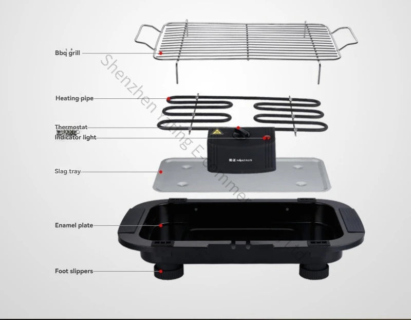 Smokeless Electric Barbecue Korean Non-stick Electric Barbecue Grill Electric Grill Grill Barbecue Machine Teppanyaki Stove